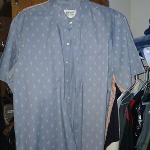 American Eagle Outfitters Light Blue Geometric Shirt
